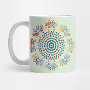 Spring Dots Mandala Pattern, Modern Mandala, Colourful Mandala, Fresh Mandala Design Mug